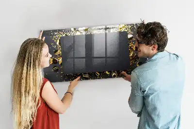Magnetisk tavla med tillhörande penna och guldkonfetti