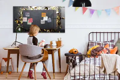 Magnetisk tavla med tillhörande penna och guldkonfetti