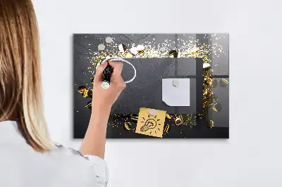 Magnetisk tavla med tillhörande penna och guldkonfetti