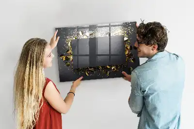 Magnetisk tavla med tillhörande penna och guldkonfetti