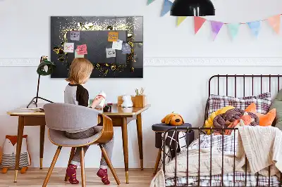 Magnetisk tavla med tillhörande penna och guldkonfetti