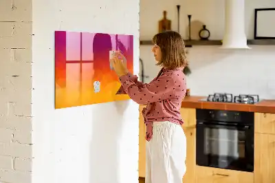 Magnetisk tavla med penna motiv Soluppgång