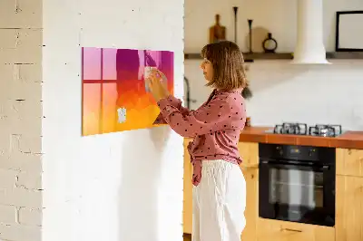 Magnetisk tavla med penna motiv Soluppgång