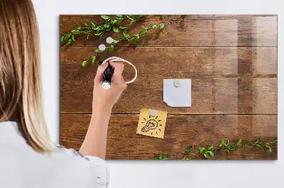 Magnetisk tavla med penna i rustikt trä
