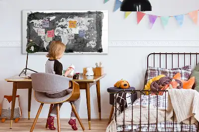 Magnetisk rittavla med motiv av retro världskarta