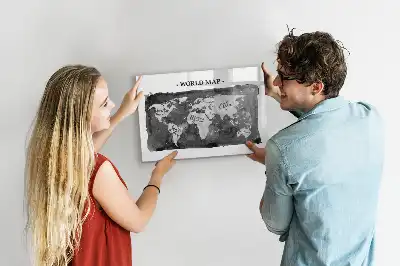 Magnetisk rittavla med motiv av retro världskarta
