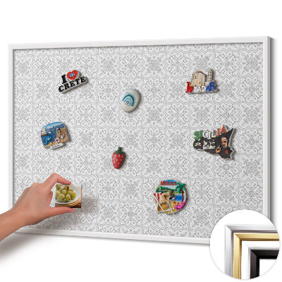 Magnetisk tavla med vit ram Regelbundet mönster av ornament
