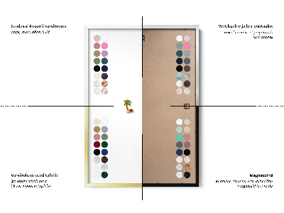 Magnetisk tavla med vit ram Färg olivgrön