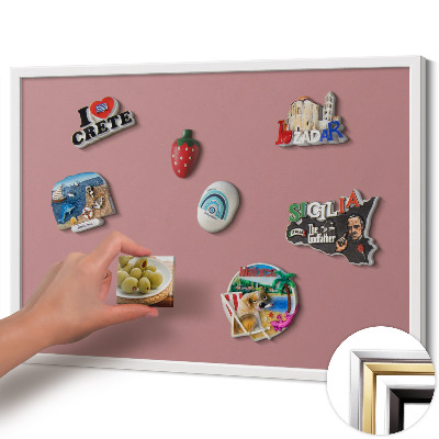 Magnetisk tavla med vit ram Färg pastellrosa