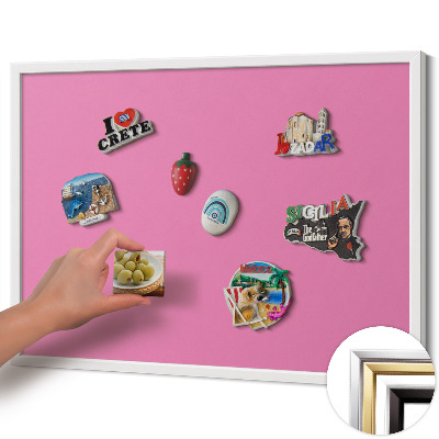 Magnetisk tavla med vit ram Färg rosa