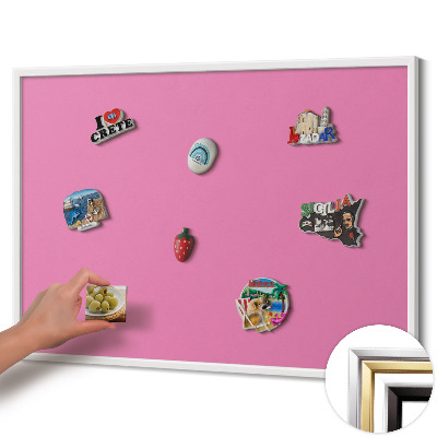 Magnetisk tavla med vit ram Färg rosa