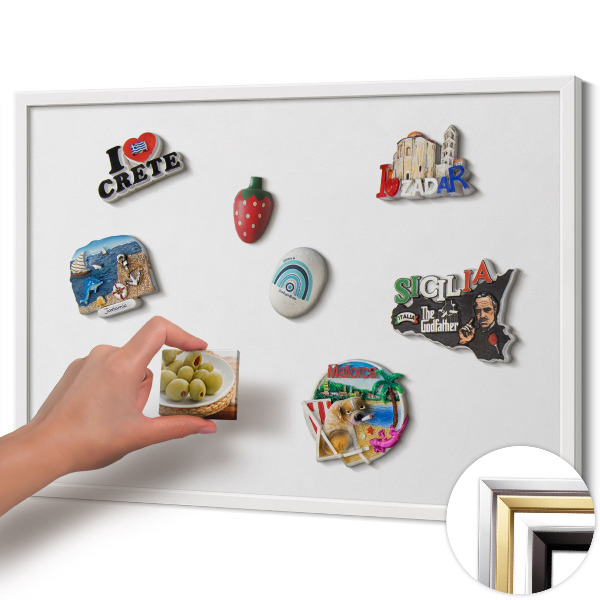 Magnetisk tavla med vit ram Färg vit