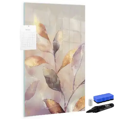 Magnettavla med motiv av akvarellväxter