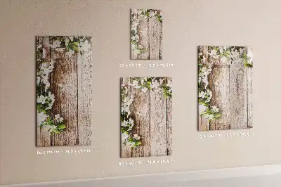 Tavla att skriva på med motiv av blommor på träbrädor