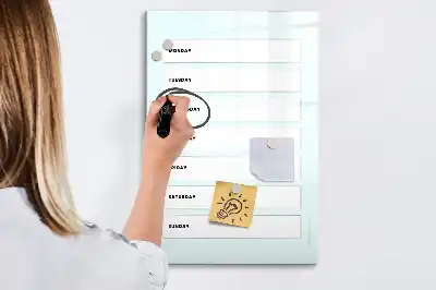 Veckoplanerare tavla att skriva på