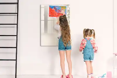 Magnettavla för ritning med motiv av subtila blommor