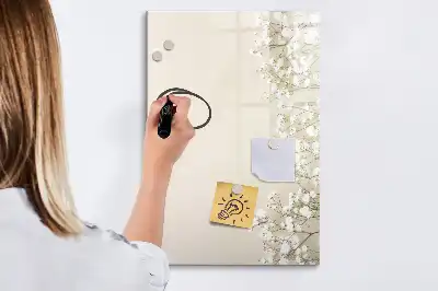 Magnettavla för ritning med motiv av subtila blommor
