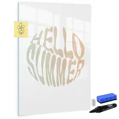 Tavla att skriva på med texten Hej sommar