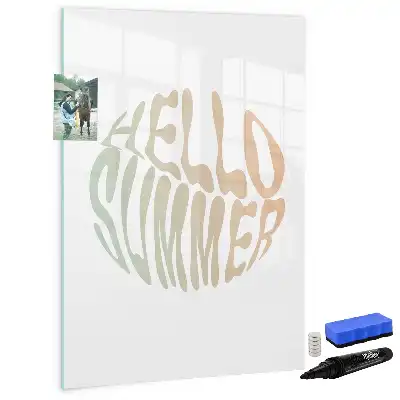 Tavla att skriva på med texten Hej sommar