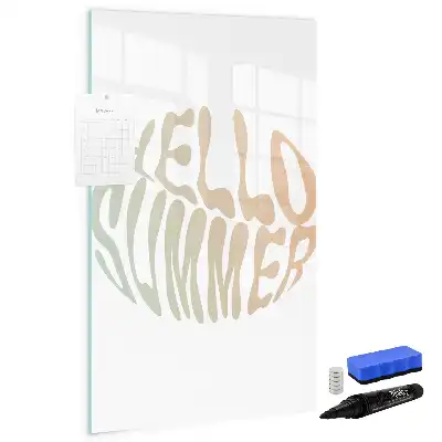 Tavla att skriva på med texten Hej sommar