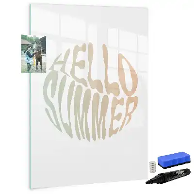 Tavla att skriva på med texten Hej sommar
