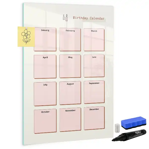 Födelsedagskalender magnetisk att rita på