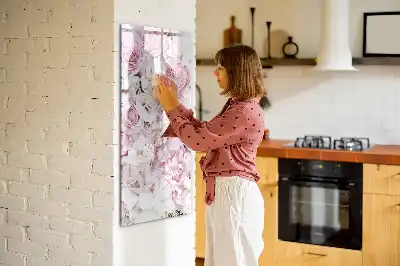 Magnettavla med motiv av rosor