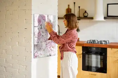 Magnettavla med motiv av rosor