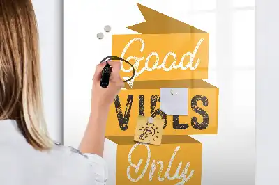 Tavla att skriva på med texten bara bra vibbar