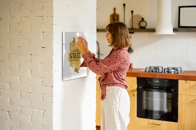Tavla att skriva på med texten bara bra vibbar