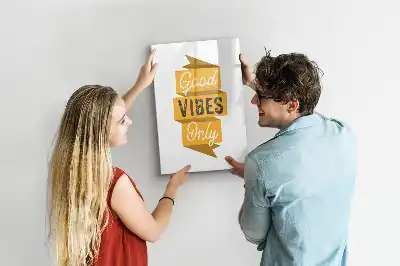 Tavla att skriva på med texten bara bra vibbar