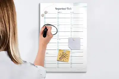 Magnettavla för ritning med motiv av viktiga datum