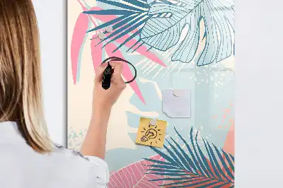 Magnettavla med motiv av pastellblad