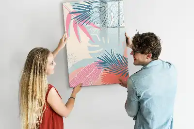 Magnettavla med motiv av pastellblad