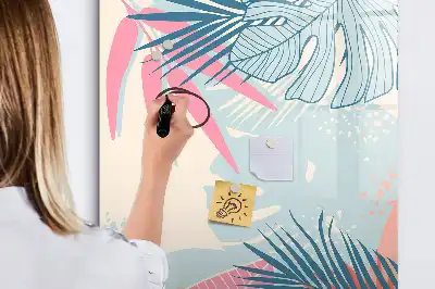 Magnettavla med motiv av pastellblad