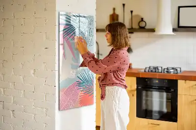 Magnettavla med motiv av pastellblad