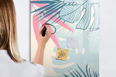 Magnettavla med motiv av pastellblad