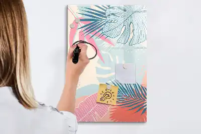 Magnettavla med motiv av pastellblad