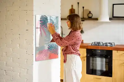 Magnettavla med motiv av pastellblad