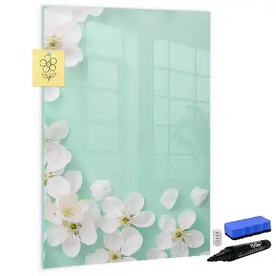 Magnettavla med motiv av blommande blommor