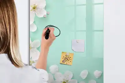 Magnettavla med motiv av blommande blommor