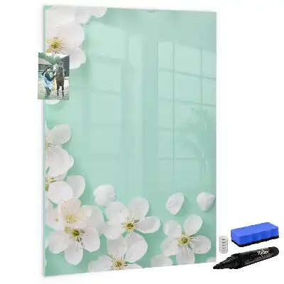 Magnettavla med motiv av blommande blommor
