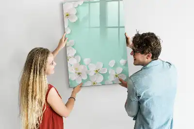 Magnettavla med motiv av blommande blommor