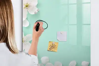 Magnettavla med motiv av blommande blommor