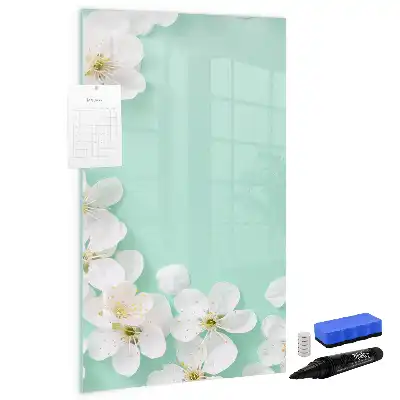 Magnettavla med motiv av blommande blommor