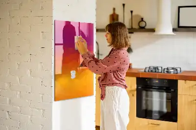 Tavla att skriva på med gradientmotiv av soluppgång