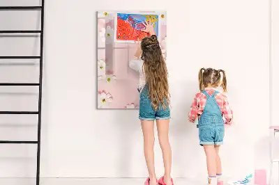 Magnettavla för ritning motiv med blommor