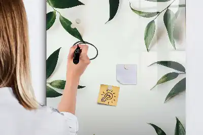 Tavla att skriva på ram med gröna blad