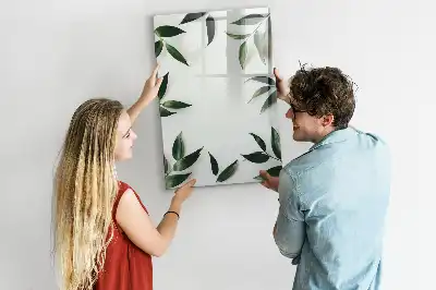 Tavla att skriva på ram med gröna blad