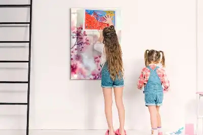 Magnettavla för ritning med motiv av vårblommor